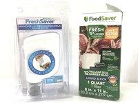 Food saver fresh saver and bags. Vacuum is used