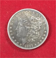 1891 S Morgan Dollar AU