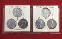 (6) 1943 Steel War Pennies