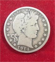 1914 S Barber Half Dollar