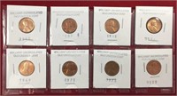 (8) Mixed Dates Old Lincoln Cents BU