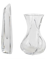 Baccarat Crystal Vases - Two - Signed