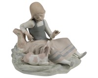 Lladro Girl with Goat - Numbered 4765