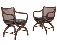 Directoire Style Arm Chairs - Pair