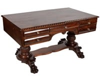 Acanthus Carved Empire Style Partners Desk