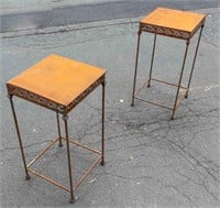 Pair Iron High Tables