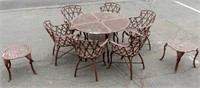 Cast Aluminum Bamboo Style Porch Set - 9 Piece