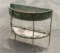 Wrought Iron Demilune Planter