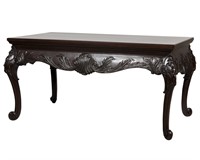 Carved Mahogany Library Table