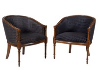 English Regency Style Library Chairs - Pair