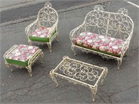 Victorian Style Wrought Iron Porch Set - 4 Piece