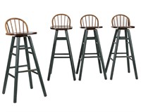 Four Painted and Oak Stools