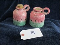 Pair watermelon salt & pepper shakers