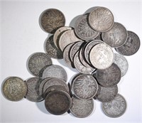 35-SILVER GERMAN 1 MARKS FROM 1800'S' & 1900'S