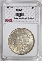 1897-O MORGAN SILVER DOLLAR, RNG CH BU