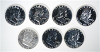 (7) PROOF FRANKLIN HALF DOLLARS 1959-1963