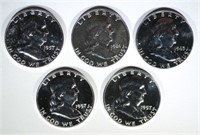 3-1957, 1-61 & 1-63 GEM PROOF FRANKLIN HALVES