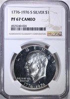 1976-S BICENTENNIAL IKE DOLLAR, NGC PF-67 CAMEO