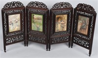 ANTIQUE CARVED WOOD, DOLL DRESSING SCREEN