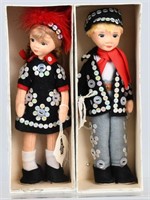 2-OLD COTTAGE TOYS PEARLY KID DOLLS, BOXED