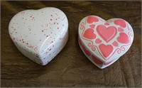 Pair of Ceramic Heart Trinket Boxes