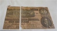 10 Dollar Confederate Note