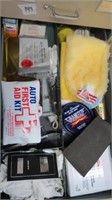 Loose Contents of Drawer Car Care Supplies