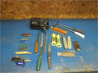 Knife Sharpeners, Various Knives and Pocket Knives