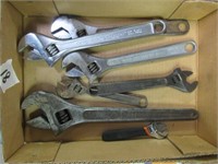 Crescent Wrenches, Three 12", an 8", 10" 15"