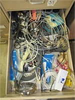 Loose Contents of Drawer, Wires, TV Misc
