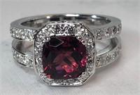 H265 14KT WHITE GOLD PINK TOURMALINE AND