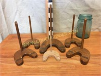 Set of 6 handmade plate display stands