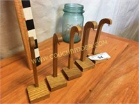 5 handmade wooden ornament stands