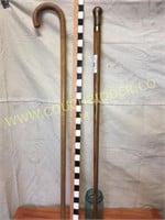 Pair of canes-one with heavy brass knob