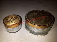 PAIR OF VINTAGE COSMETIC JARS