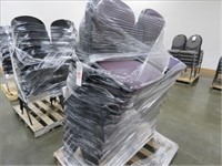 LOT, (16) PADDED STACKING CHAIRS ON THIS PALLET