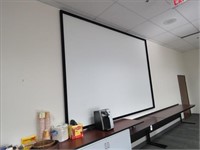 123" PROJECTOR SCREEN ON WALL