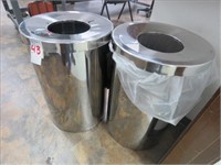 LOT, (3) SS TRASH CANS
