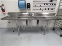 102" SS 3-COMPARTMENT SINK