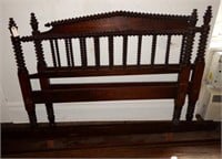 Antique Mahogany full size spool carved bed