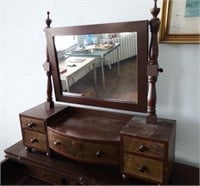 Empire five drawer dresser mirror (27” x 27”)