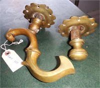 Victorian brass front door handle and lock