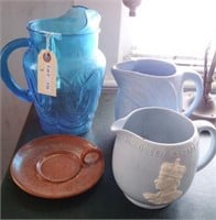 Blue sapphire pitcher, blue pottery pitcher,