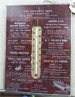Vintage Eastville Bank advertising thermometer