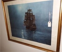 Framed sailing ship print “ The Crescent Moon"