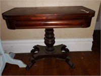 Antique Mahogany flip top game table with