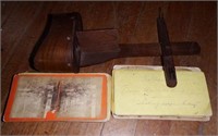 Antique wooden stereopticon with cards