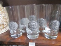 6 Glasses w/Roman Heads on Each(Pewter)