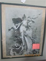 Alfred Lenz Copyright Print in Antique Glass Frame