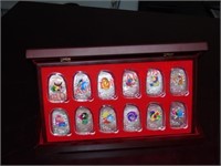 12 CHINESE ZODIAK COINS IN WOOD DISPLAY BOX